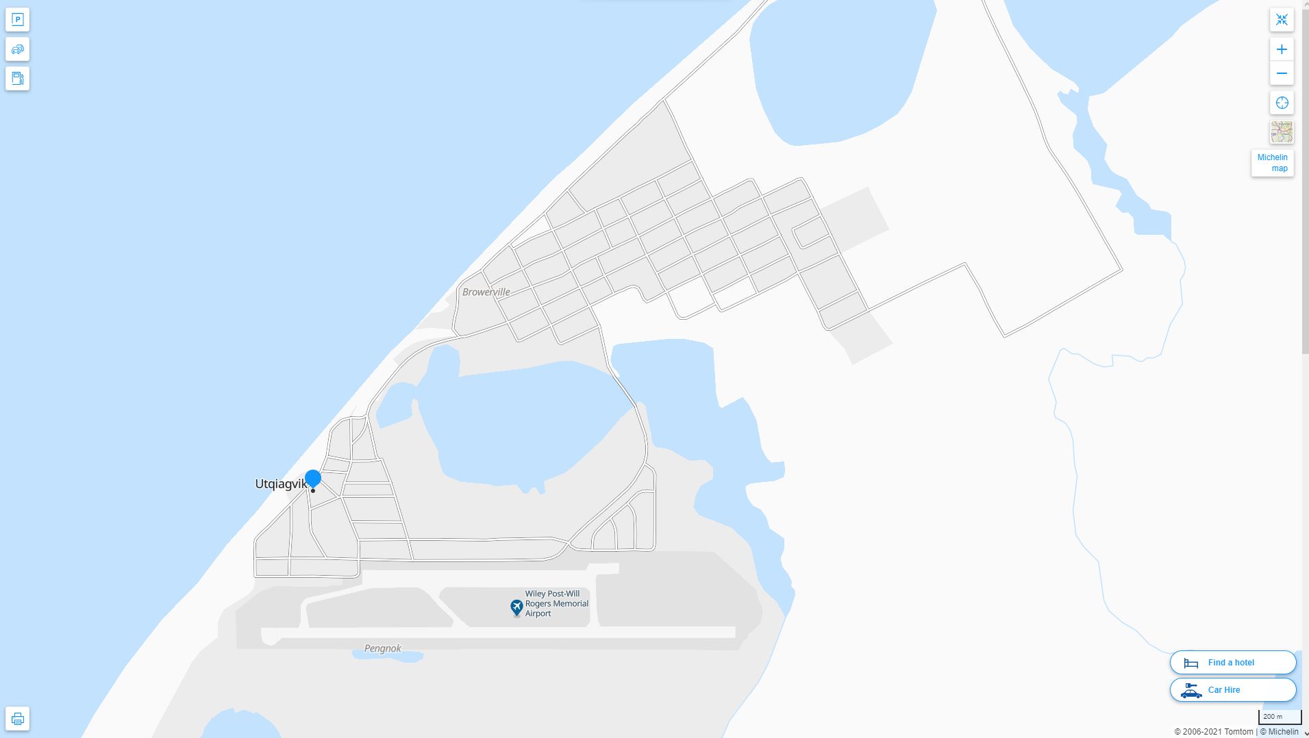 Barrow Alaska Highway and Road Map